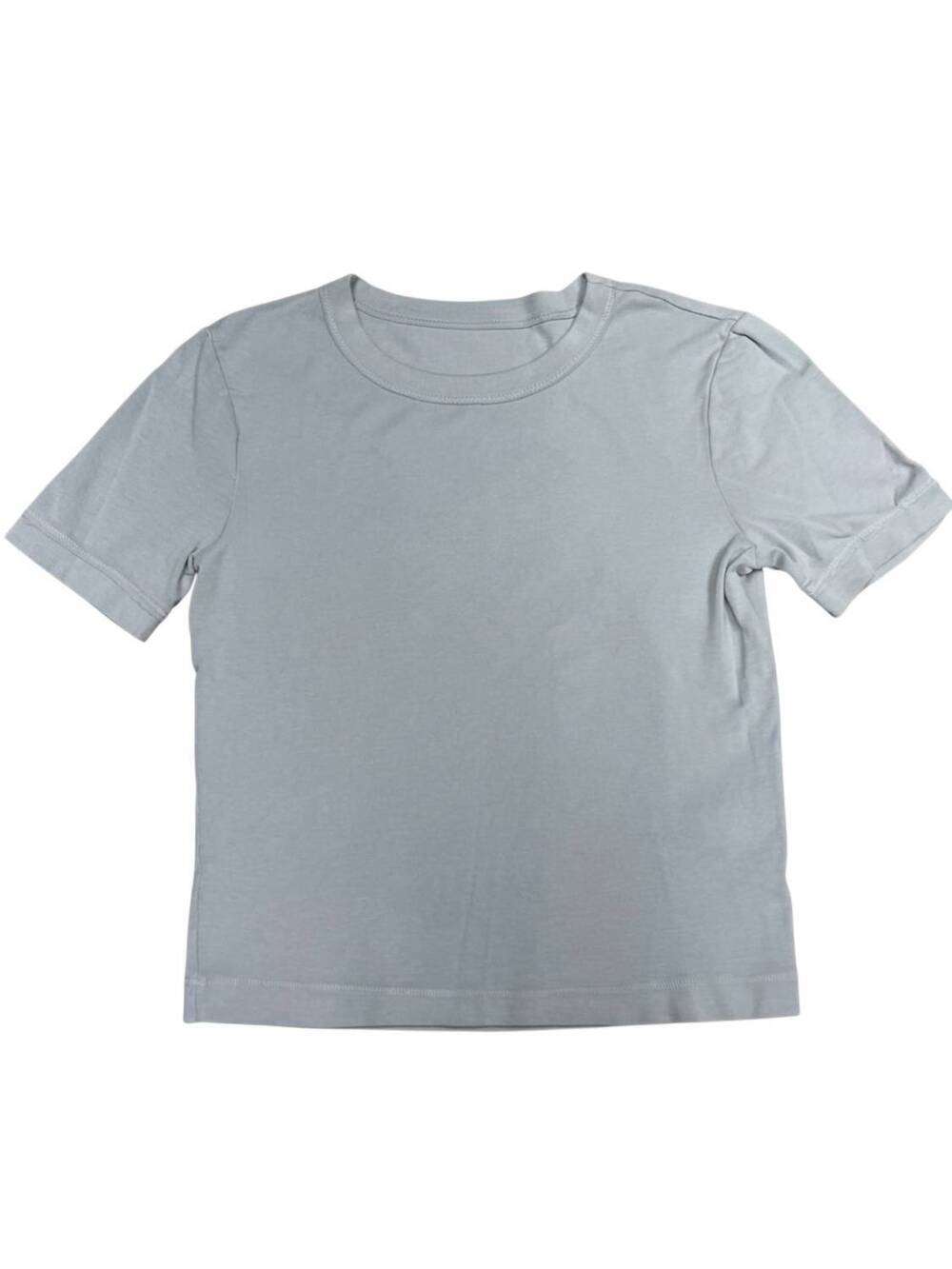 NEW CROWN JEWEL women's luxx cropped crew neck short sleeve tee in silver
